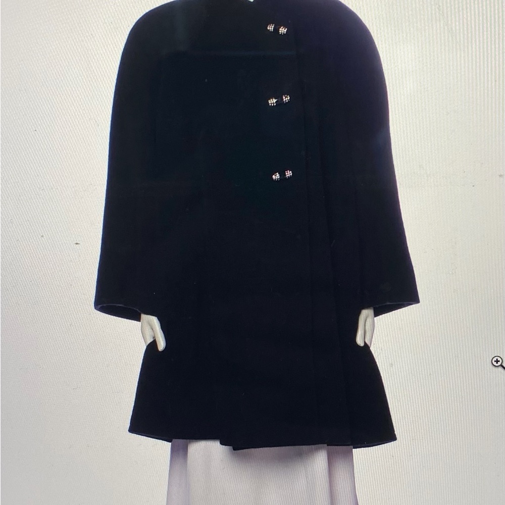 Vintage Valentino Miss V Heavyweight Coat Wool Black Fits M–L (US 8-10)